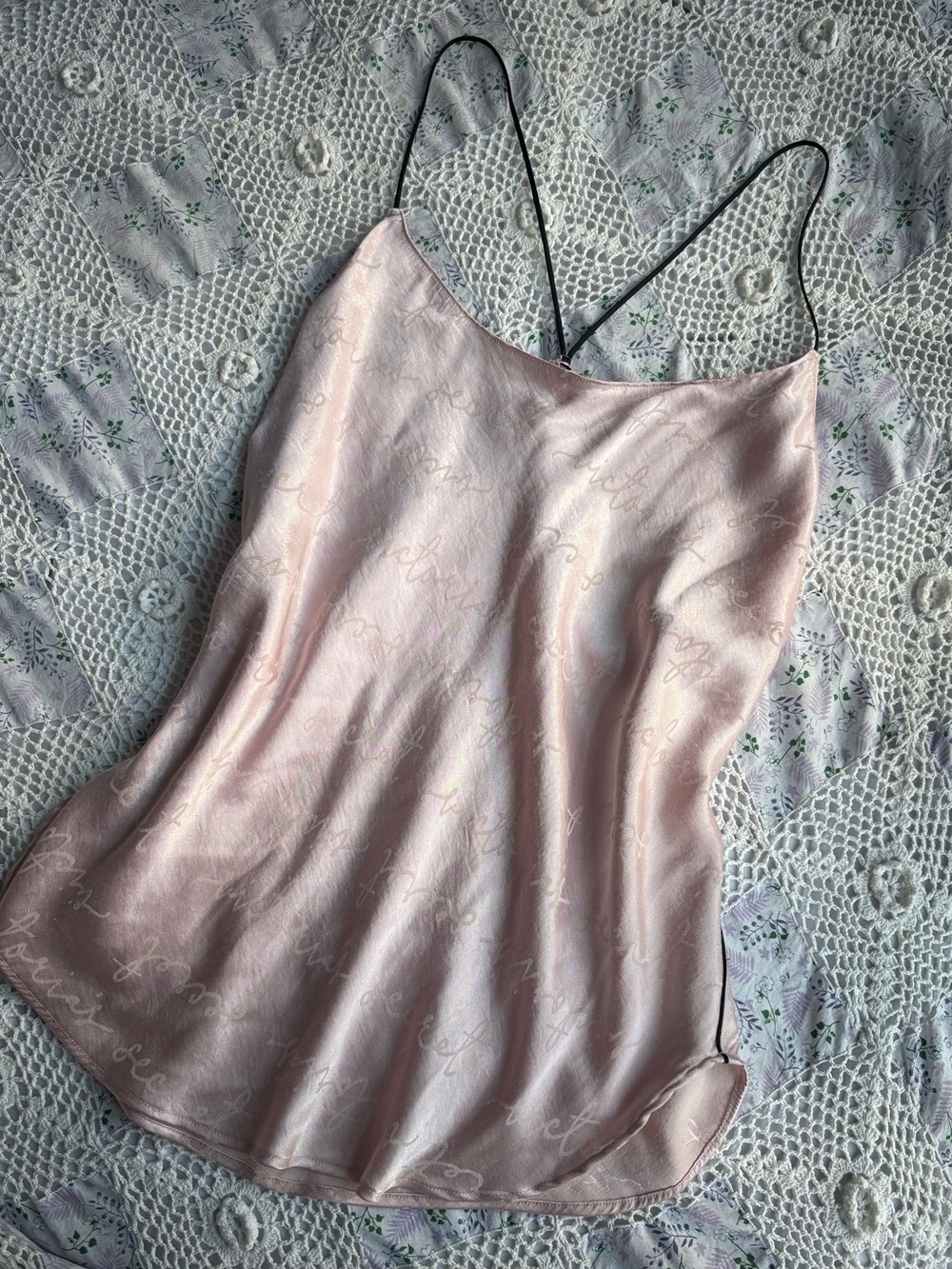 Victoria’s Secret baby pink satin slip tank